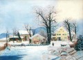 sn037B impressionism snow winter scenery